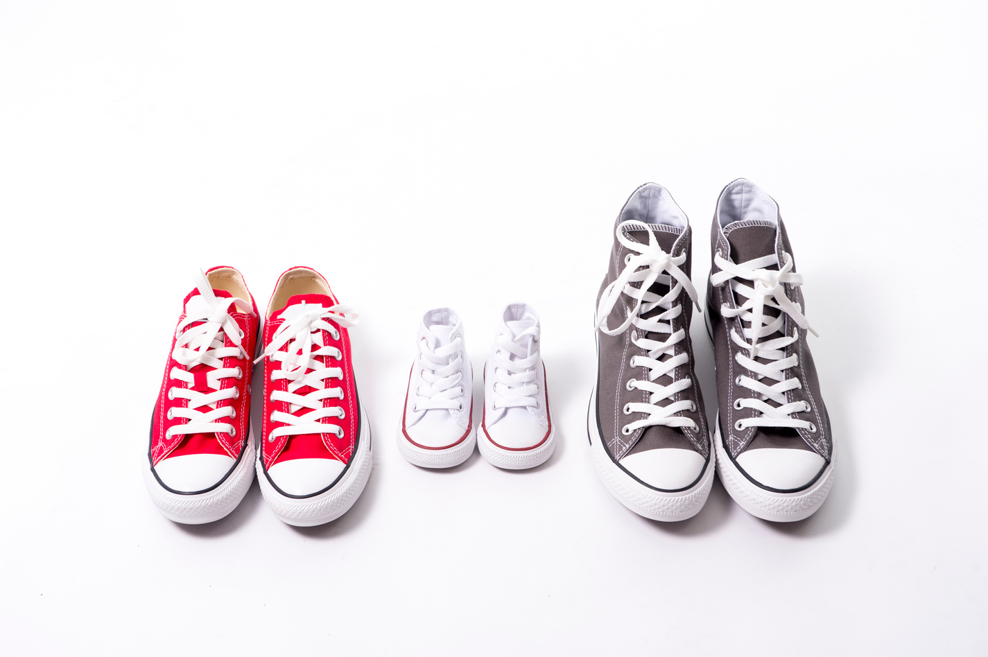 shoes in big small medium size in family concept